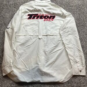 The‎ Game Shirt Mens Medium Triton Boats Fishing Long Sleeve White